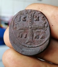 Monnaie Médiévale Byzantine  : Follis de Michael IV le Paphlagonien . 1034-1041