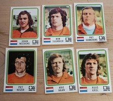 6 STICKERS PANINI WORLD CUP MÜNCHEN 74 6 JOUEURS ÉQUIPE DES PAYS BAS HOLLANDE 