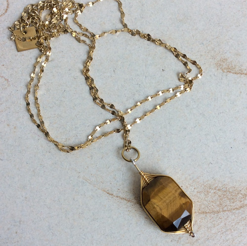 Pendentif oeil tigre sa - tigre, et