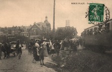 CPA 62 - BERCK-PLAGE (Pas de C.) - Les Adieux (train, enfant alité dans attelage