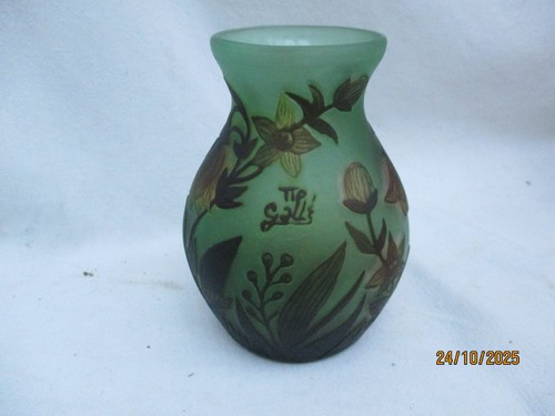 Vase signé galle tip décor - signé,