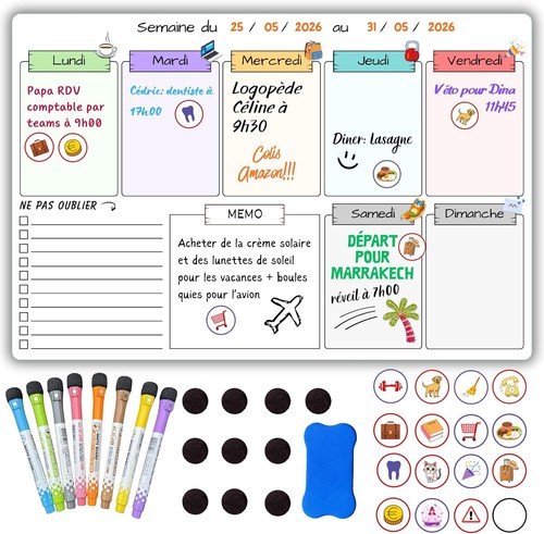 Calendrier frigo magnétique - frigo,
