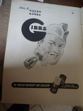 GIBBS savon à barbe D publicité papier ILLUSTRATION 1940 col