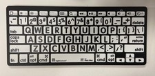 Logickeyboard Clavier XL Print Bluetooth Mini - Lettres noires sur fond blanc -