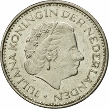 [#543827] Monnaie, Pays-Bas, Juliana, Gulden, 1977, TB+, Nickel, KM:184a