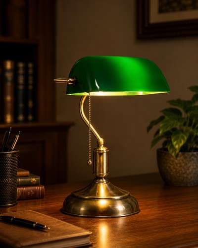 Lampe bureau verte vintage - lampe,