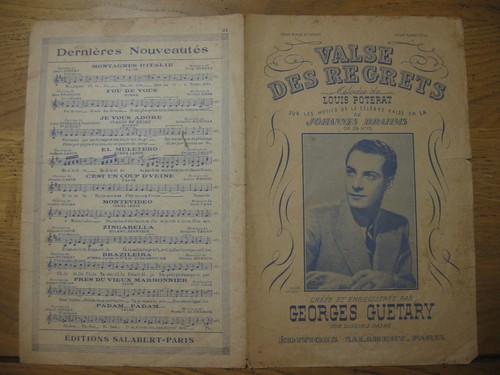 Partition valse des regrets - des,