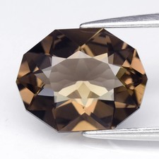 SUPERBE QUARTZ FUME FACETTE CUSTOM CUT - GEMMES - PIERRE FINE ET PRECIEUSE