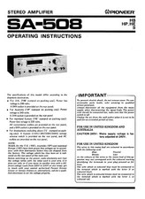 Bedienungsanleitung-Operating Instructions pour Pioneer SA-508