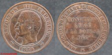 France !  10 centimes Napoléon III  1854 Monument Chambre commerce Lille en TTB