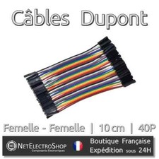 40x Cables Dupont 10cm Femelle/Femelle pour BreadBoard Arduino, Raspberry Pi