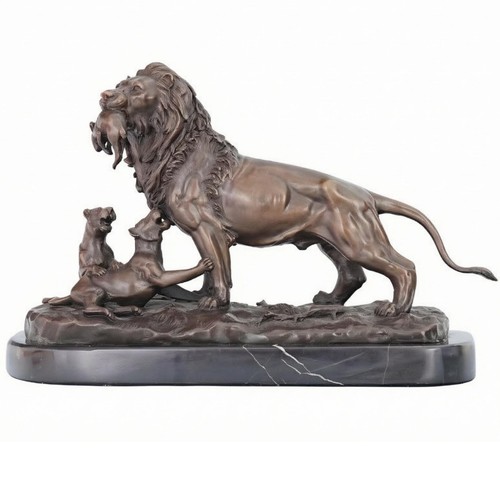 Statue lion laiton base - statue,
