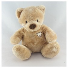 Doudou ours beige tête ours brodée NICOTOY - 8225
