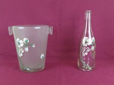 Bouteille Champagne Et Seau À Glace Perrier Jouet Peinte Florale VS17