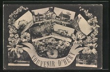 CPA Hery, Strasse durch den Ort, an der l'Église, die Schule, am Teichufer 1907 