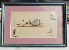 ancienne Aquarelle de A