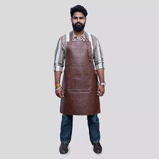 Tablier de travail de forgeron marron pour hommes en cuir de qualité supérieure