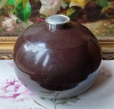 ANCIEN SEAU À GLACE GLAÇONS BOULE EN PLASTIQUE MARRON 