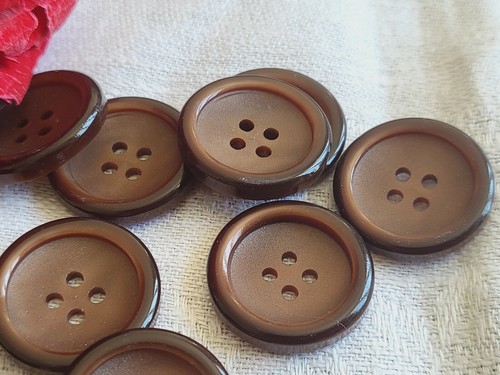 Lot boutons vintage marron - lot, 10
