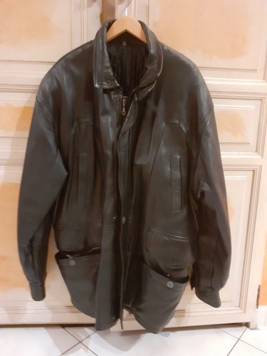 Manteau cuir porter fois - manteau, en