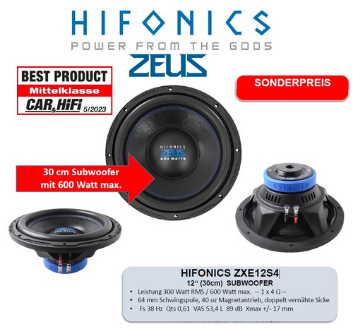 Hifonics zxe12s4 subwoofer - zxe12s4,