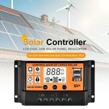 Contrôleur De Charge Solaire MPPT/PWM 12-24V Régulateur PV Batterie USB 10-100A