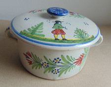 Ancien Beurrier en Faïence marqué HB QUIMPER