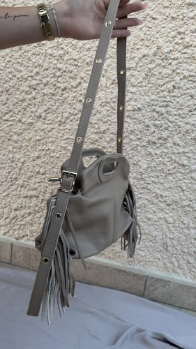 Sac main cuir franges - à,