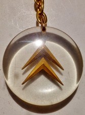 PORTE-CLÉ 1960 Agent CITROEN DS 19 21 2 CV MEHARI TRACTION AV BOURBON Rond DORÉ