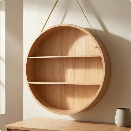 étagère ronde bois 3 - Étagère,