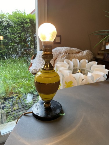 Ancien pied lampe verre - de,