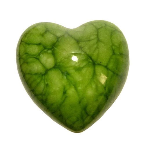 Bague coeur vert résine - bague,
