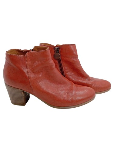 Geox bottines femme rouge cuir - bottines,