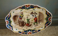 Antique Continetal French ? Faiance Ceramic Platter