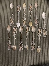 Lot De 12 Cuillères Stylisées, Forme De Lion 