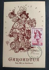 Carte Maximum Timbre Gargantua De Rabelais Théâtre N° 943 Oblitéré Paris 1953