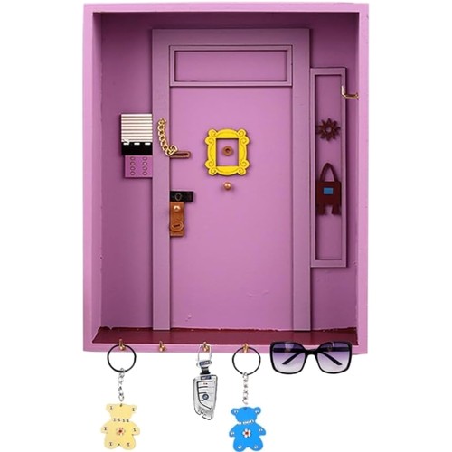 Porte clés mural bois avec - bois,