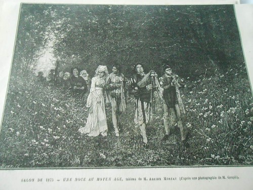 Gravure 1876 une noce - 1876,