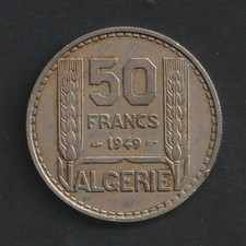 50 Francs, ALGERIE 1949, TURIN, MDP, BAZOR, Cupronickel, 7.92 G, Ø27, TB+, KM 92