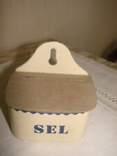 Boîte à sel émaillée  bleu et blanche   JOUET (Moulin Roty)