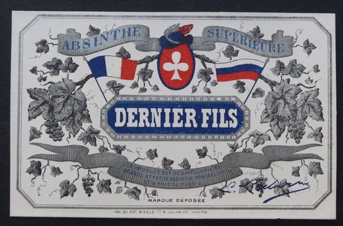 Ancienne étiquette absinthe - étiquette,