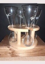 Support bois avec - 4, verres