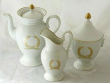 Service café porcelaine de Paris 3 pièces Napoléon Empire French Coffee Set