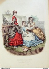 Gravure Mode illustree 1869 # 24 (Old Fashion plate)