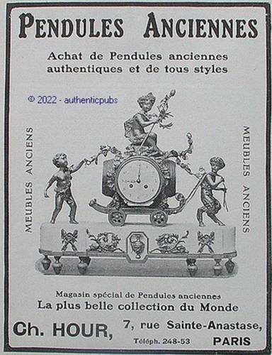 Publicite pendules anciennes - publicite,