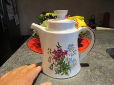 Jolie Théière au Décor Fleuri & Couronne Cafetière Verseuse a Thé ou Café Lait 