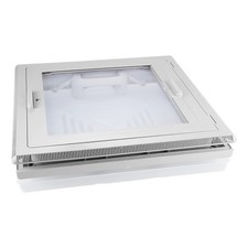 Lanterneau 42 MPK - 400x400 mm - gris  - avec moustiquaire et store occultant