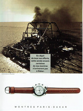 publicité Advertising 0523  1991   montre  Paris -Dakar  cert  arriveront pas