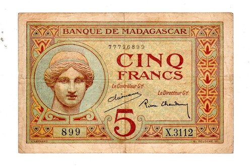 Madagascar billet francs - madagascar, (