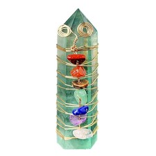 Colonne de Cristal Naturel pour Décoration de , 1 Pièce, Vert, E S6N5